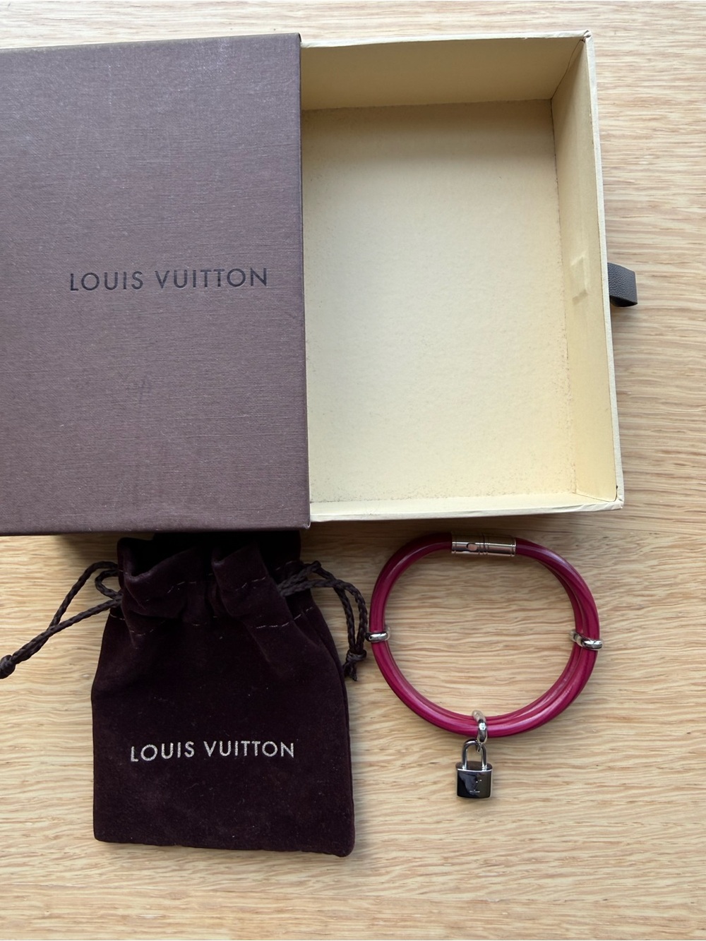 Louis Vuitton Fuchsia Multi-Strand Padlock Bracelet